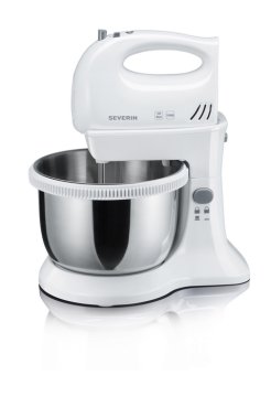 Severin HM 3816 Sbattitore con base 300 W Grigio, Stainless steel, Bianco