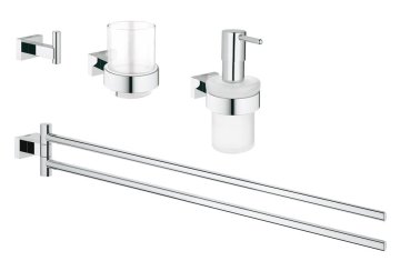 GROHE Essentials Cube 4 pz Vetro, Metallo