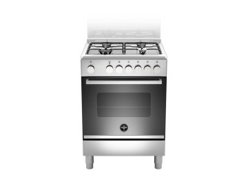 Bertazzoni La Germania Futura FTR664EXV cucina Elettrico Gas Nero, Acciaio inox