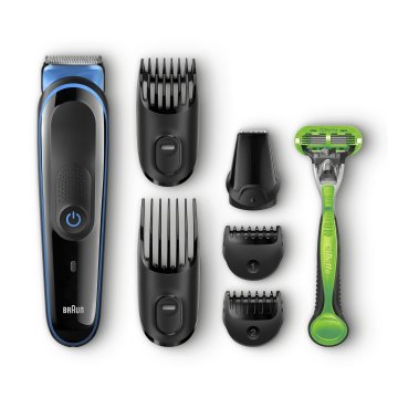 Braun Multigroomer 7-In-1 Tutto-In-1 Regolabarba MGK3042, Rasoio Barba Elettrico e Tagliacapelli