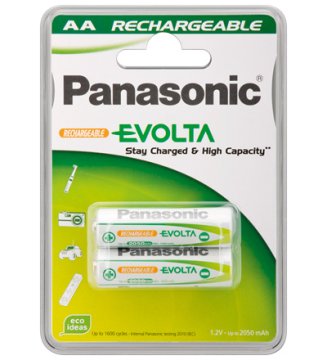 Wentronic AA 2.05Ah NiMH 2-BL EVOLTA Panasonic Batteria ricaricabile Stilo AA Nichel-Metallo Idruro (NiMH)