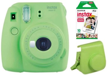 Fujifilm Instax mini 9 Lime Green + enkelp film (10 foto's)+case 46 x 62 mm