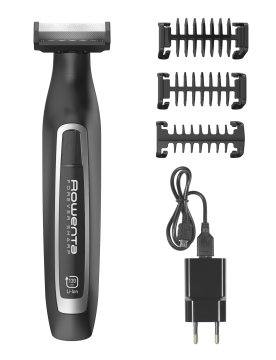 Rowenta TN6000 Forever Sharp per Radere, Regolare e Rifinire, Lame in Acciaio Inox Autoaffilanti e 3 Pettini Regolabarba, Batteria al Litio, Autonomia 120 min