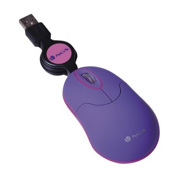 NGS INPURPLE mouse Viaggio Ambidestro USB tipo A Ottico 1000 DPI