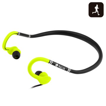 NGS Yellow Cougar Auricolare Cablato A clip, In-ear Sport Nero, Giallo