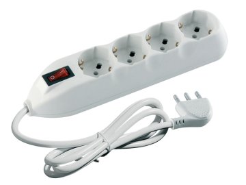 bticino Ciabatta Multipresa Poker - 4 Prese Universali e Interruttore Luminoso - 3500 W, 250 V