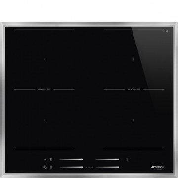 Smeg SI2M7643FX piano cottura Nero Da incasso Piano cottura a induzione 4 Fornello(i)