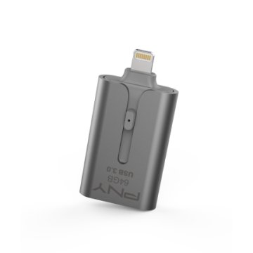 PNY Duo-Link 3.0 unità flash USB 64 GB USB Type-A / Lightning 3.2 Gen 1 (3.1 Gen 1) Grigio