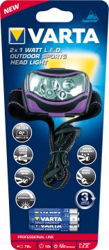 Varta 18630 101 421 torcia Nero, Viola Torcia a fascia LED