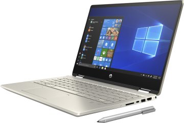 HP Pavilion x360 14-dh0005nl Intel® Core™ i3 i3-8145U Ibrido (2 in 1) 35,6 cm (14") Touch screen Full HD 8 GB DDR4-SDRAM 128 GB SSD Wi-Fi 5 (802.11ac) Windows 10 Home Oro, Grigio