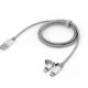 Verbatim 48869 cavo USB 1 m USB A Micro-USB B/Lightning Alluminio, Grigio 2