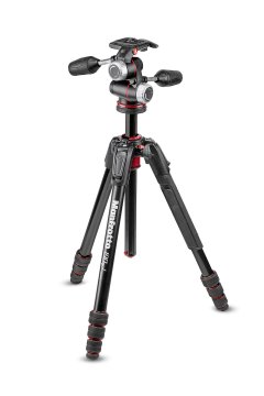 Manfrotto MK190GOA4-3WX treppiede Fotocamere digitali/film 3 gamba/gambe Nero, Rosso