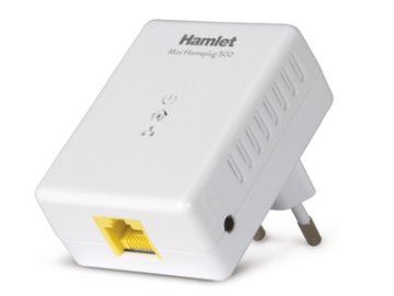 Hamlet HNPL500S adattatore di rete PowerLine 500 Mbit/s Collegamento ethernet LAN Bianco 1 pz