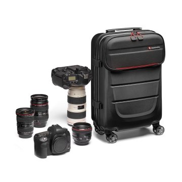 Manfrotto Pro Light Reloader Spin-55 Custodia trolley Nero, Rosso