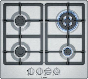 Bosch Serie 4 PGH6B5B90 Piano cottura a gas 60 cm Acciaio inox