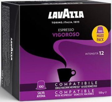 Lavazza Vigoroso Capsule caffè Tostatura scura 100 pz