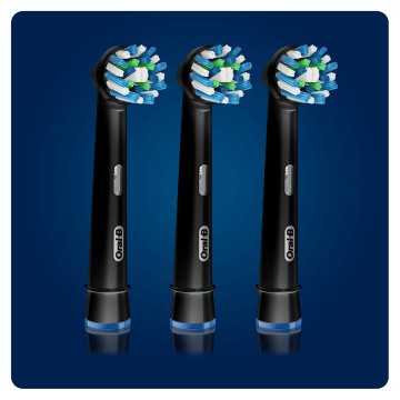 Oral-B Testine Di Ricambio CrossAction Nero 3 Pezzi