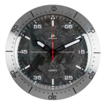 Lowell Justaminute 14965 orologio da parete e da tavolo Orologio al quarzo Rotondo Nero, Grigio, Stainless steel