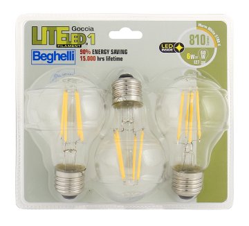 Beghelli 56842BL Lampadina a risparmio energetico Bianco caldo 2700 K 6 W E27
