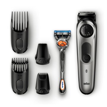 Braun Regolabarba BT7020, Rasoio Barba Elettrico Uomo E Tagliacapelli – Nero/Grigio