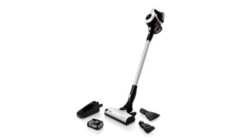 Bosch Serie 6 BCS612W scopa elettrica Aspirapolvere a bastone 2 in 1 Batteria Secco Senza sacchetto Nero, Bianco 2,5 Ah