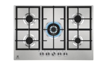 Electrolux KGU75361X Stainless steel Da incasso 75 cm Gas 5 Fornello(i)