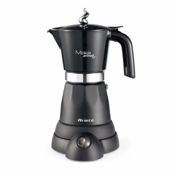 Ariete 1368 Aroma - Moka Elettrica con Autospegnimento - 4/6 tazze - Mantenimento temperatura fino a 30' - 480 Watt - Nero