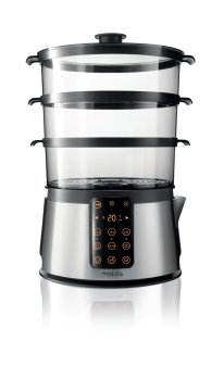 Philips Avance Collection Vaporiera da 2000 W, 9 l, timer digitale, turbo riscaldamento