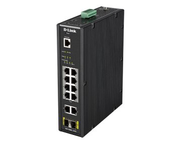 D-Link DIS-200G-12PS switch di rete Gestito L2 Gigabit Ethernet (10/100/1000) Supporto Power over Ethernet (PoE) Nero