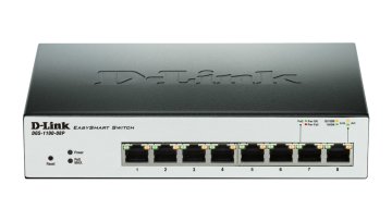 D-Link DGS-1100-08P switch di rete Gestito L2 Gigabit Ethernet (10/100/1000) Supporto Power over Ethernet (PoE) Nero