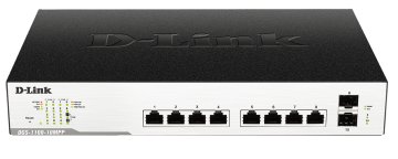 D-Link DGS-1100-10MP switch di rete Gestito L2 Gigabit Ethernet (10/100/1000) Supporto Power over Ethernet (PoE) 1U Nero