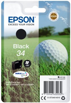 Epson Golf ball Singlepack Nero 34 DURABrite Ultra Ink