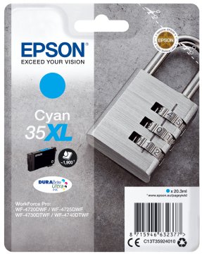 Epson Padlock Singlepack Cyan 35XL DURABrite Ultra Ink