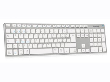 Hamlet XKKITA-MCBT tastiera Universale Bluetooth Italiano Argento, Bianco