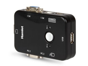 Hamlet KVM Smart Control Switch a 3 porte usb con 2 set di cavi KVM inclusi