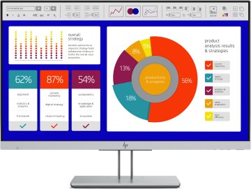 HP EliteDisplay E243p LED display 60,5 cm (23.8") 1920 x 1080 Pixel Full HD Nero, Argento