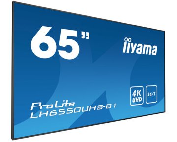 iiyama LH6550UHS-B1 visualizzatore di messaggi Pannello piatto per segnaletica digitale 165,1 cm (65") LED 450 cd/m² 4K Ultra HD Nero 24/7