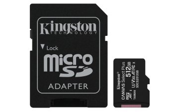 Kingston Technology Scheda micSDXC Canvas Select Plus 100R A1 C10 da 512GB + adattatore