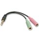 Lindy 3.5mm/2 x 3.5mm cavo audio 0,6 m Multicolore 2