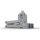 Lindy 40452 clip sicura Bloccaporte + chiave USB tipo A Blu Acrilonitrile butadiene stirene (ABS) 5 pz 2