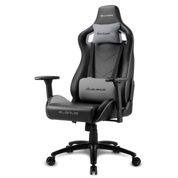 Sharkoon Elbrus 2 Sedia per gaming universale Seduta imbottita Nero, Grigio