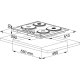 Franke 600 FHM 604 4E XS Nero, Acciaio inox Da incasso Piastra sigillata 4 Fornello(i) 3