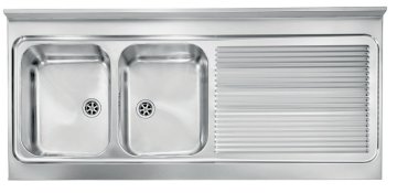 CM Rossana 135x60 2V Lavello ad incasso Rettangolare Acciaio inox