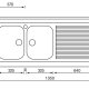CM Rossana 135x60 2V Lavello ad incasso Rettangolare Acciaio inox 3