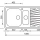 CM cometa 100 x 50 2V Lavello ad incasso Rettangolare Stainless steel 2