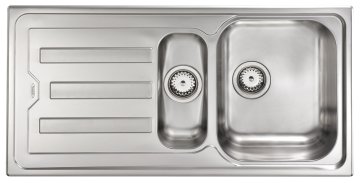 CM Cristal 100 x 50 2V Lavello montato su piano Rettangolare Acciaio inox