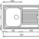 CM Zenith 210 79 x 50 1V Lavello ad incasso Rettangolare Acciaio inox 3