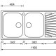 CM cometa 116 x 50 2V Lavello ad incasso Rettangolare Stainless steel 3