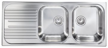 CM Atlantic 116 x 50 2V Lavello montato su piano Rettangolare Acciaio inox