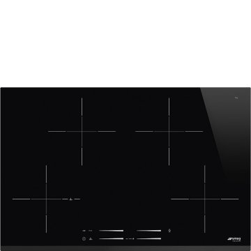 Smeg Universal SI7844B piano cottura Nero Da incasso 78 cm Piano cottura a induzione 4 Fornello(i)
